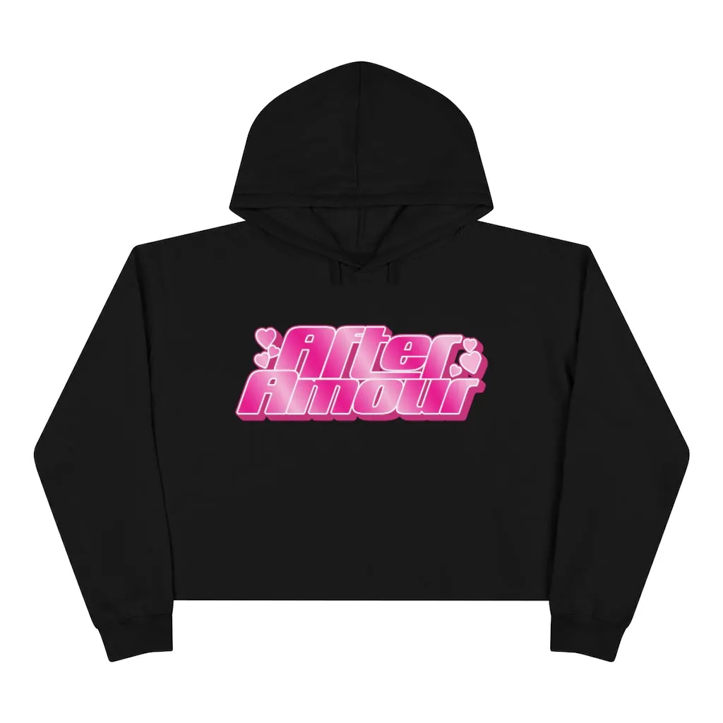 AfterAmour Powered Hearts Logo Crop Hoodie