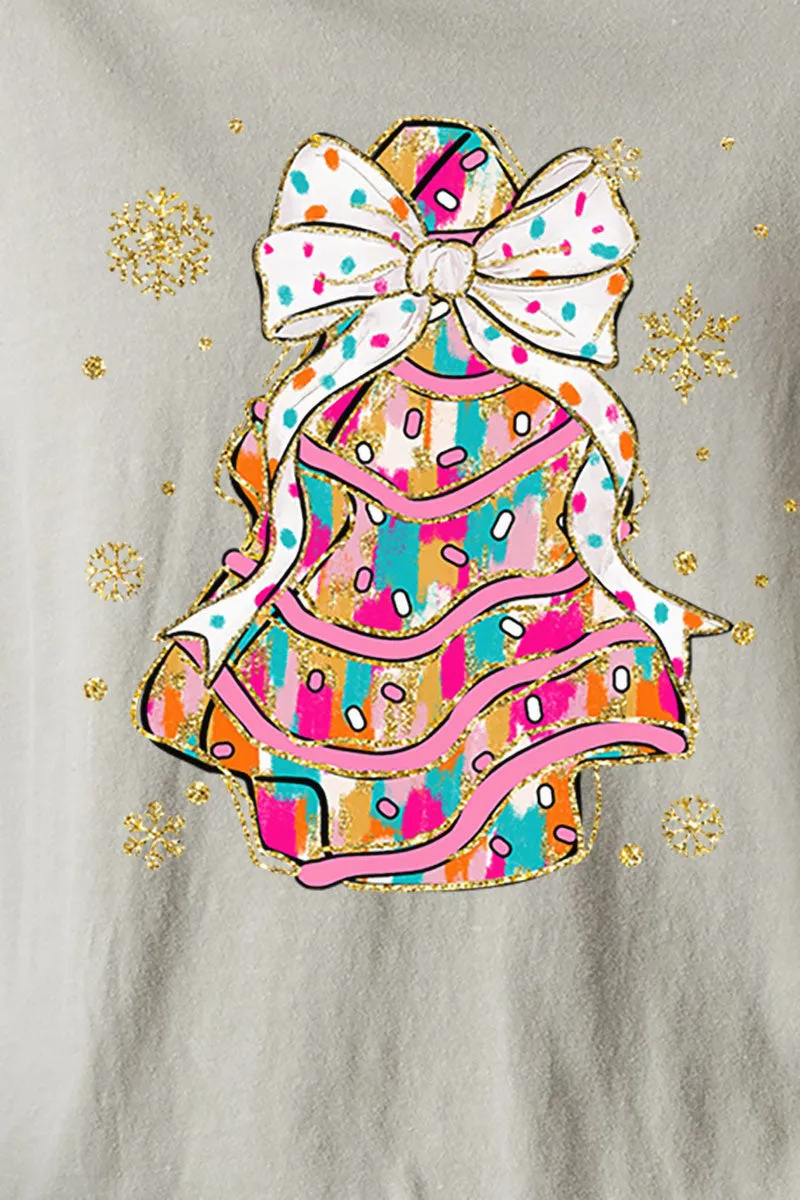 Brushed Colorful Christmas Tree Cake Comfort Colors Adult Ring-Spun Cotton Tee