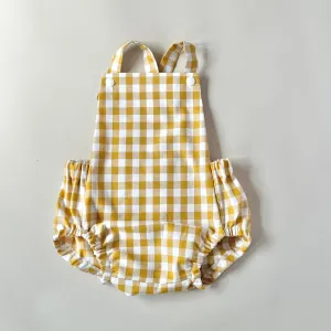 Golden Check Short Romper