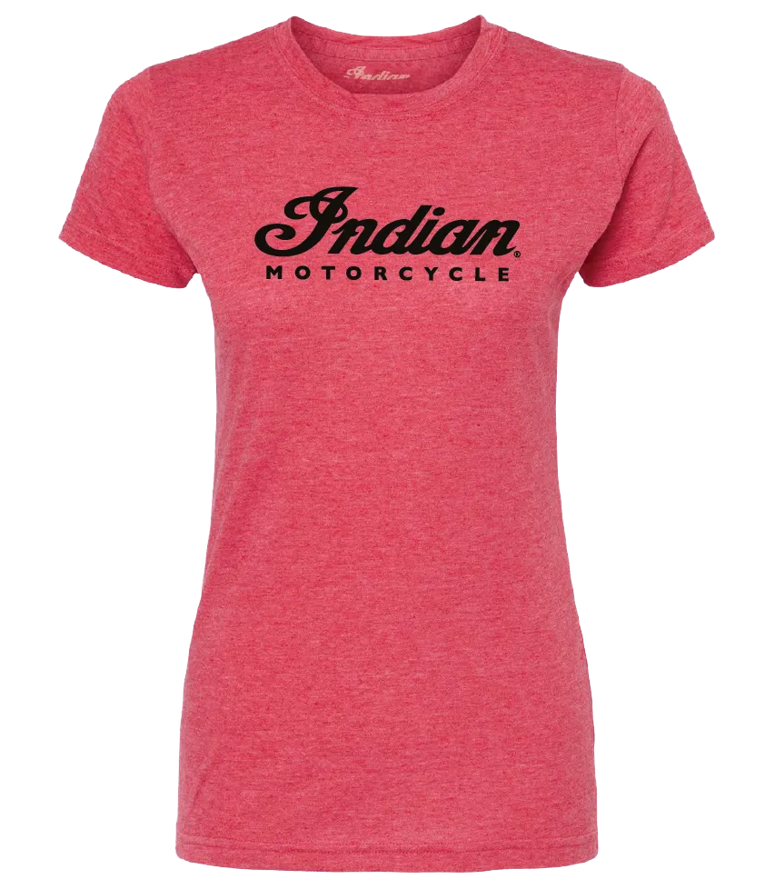 Ladies Indian Script Logo - Heather Red