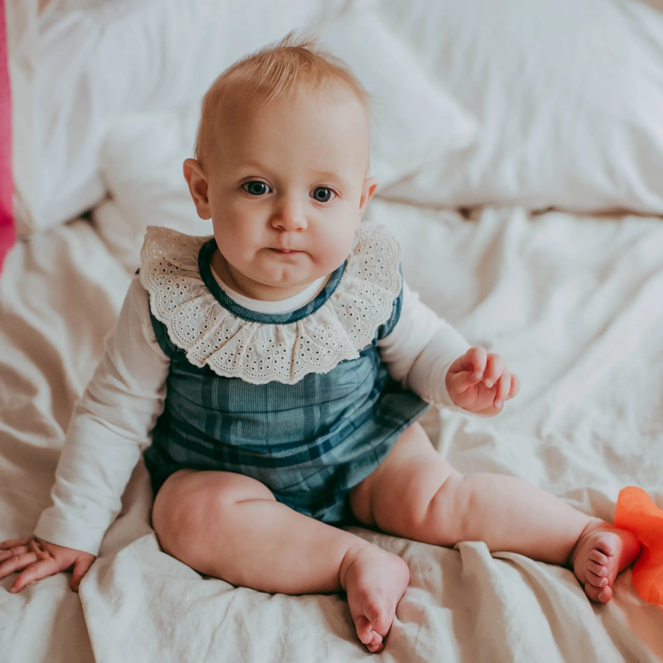Multicoloured Check Print Romper
