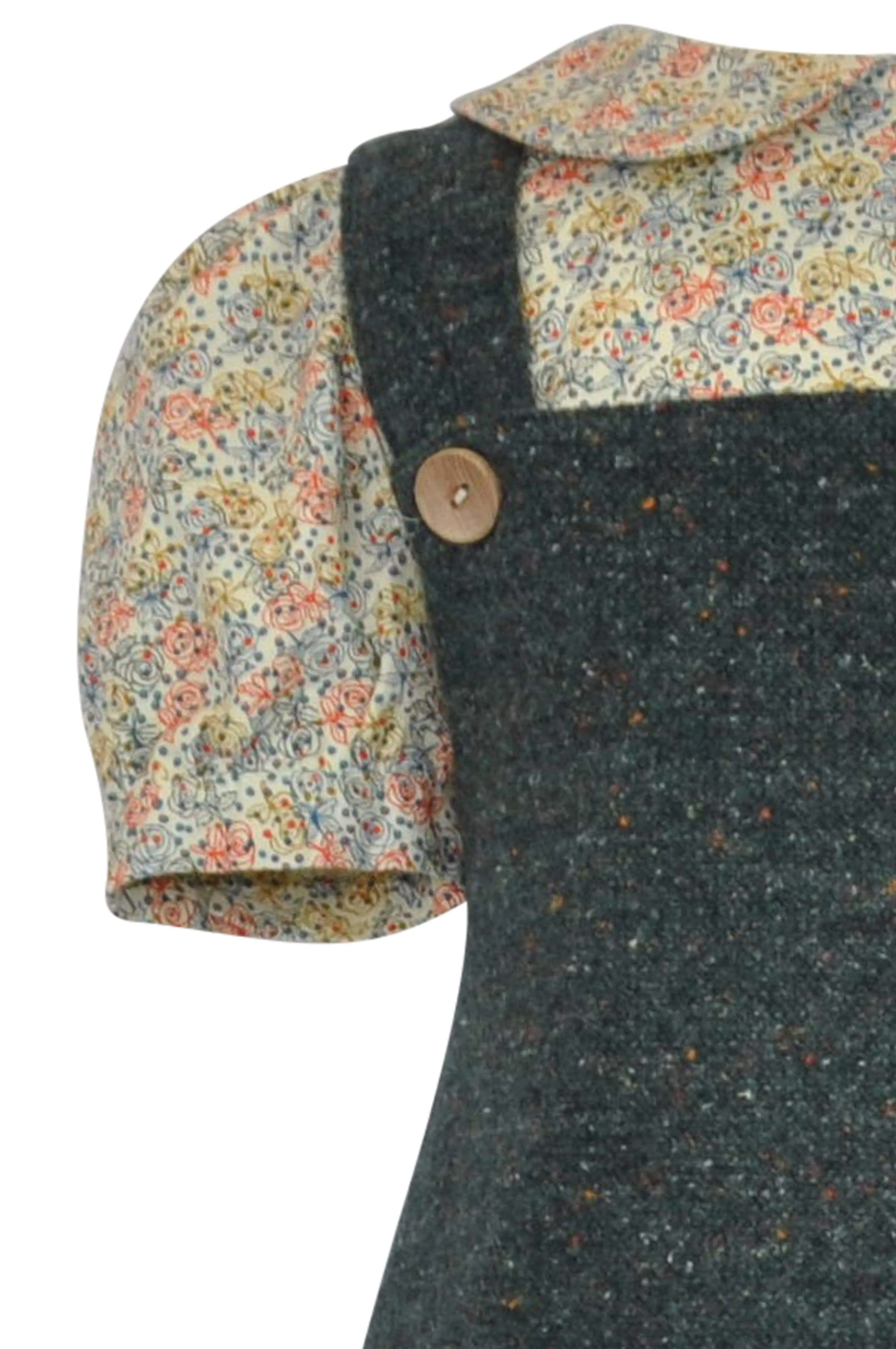 Rosemary : Moss pinafore & blouse set