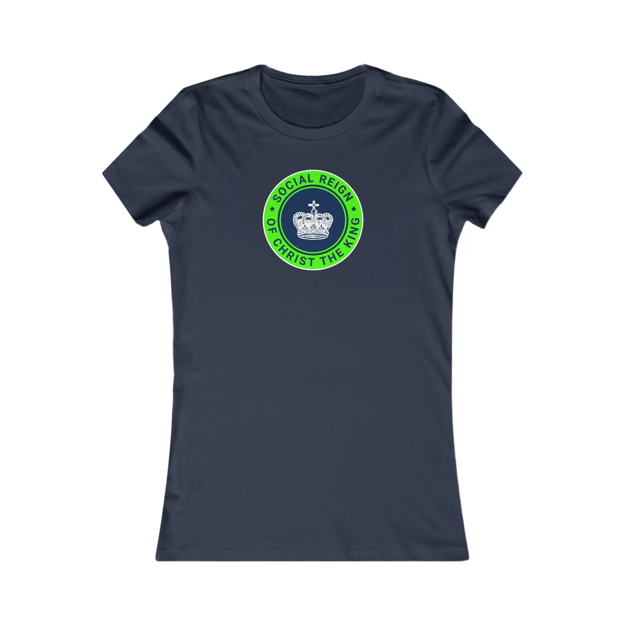 Women's navy and green Christ the King Christian Favorite Tee